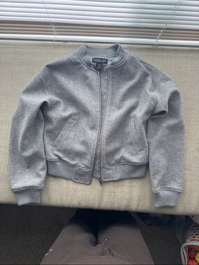 Rachel Zoe Heather Gray Zip-Front Bomber